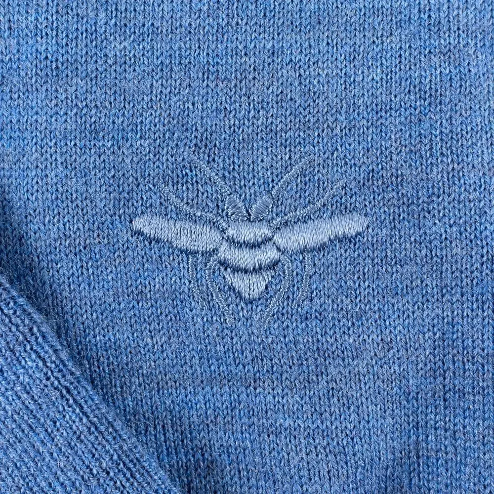 Dior Virgin Wool V-Neck Sweater Men's Small Blue